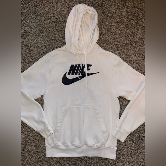 Nike Other - Nike Men's White Hoodie with Black Logo